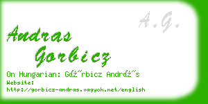 andras gorbicz business card