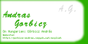 andras gorbicz business card
